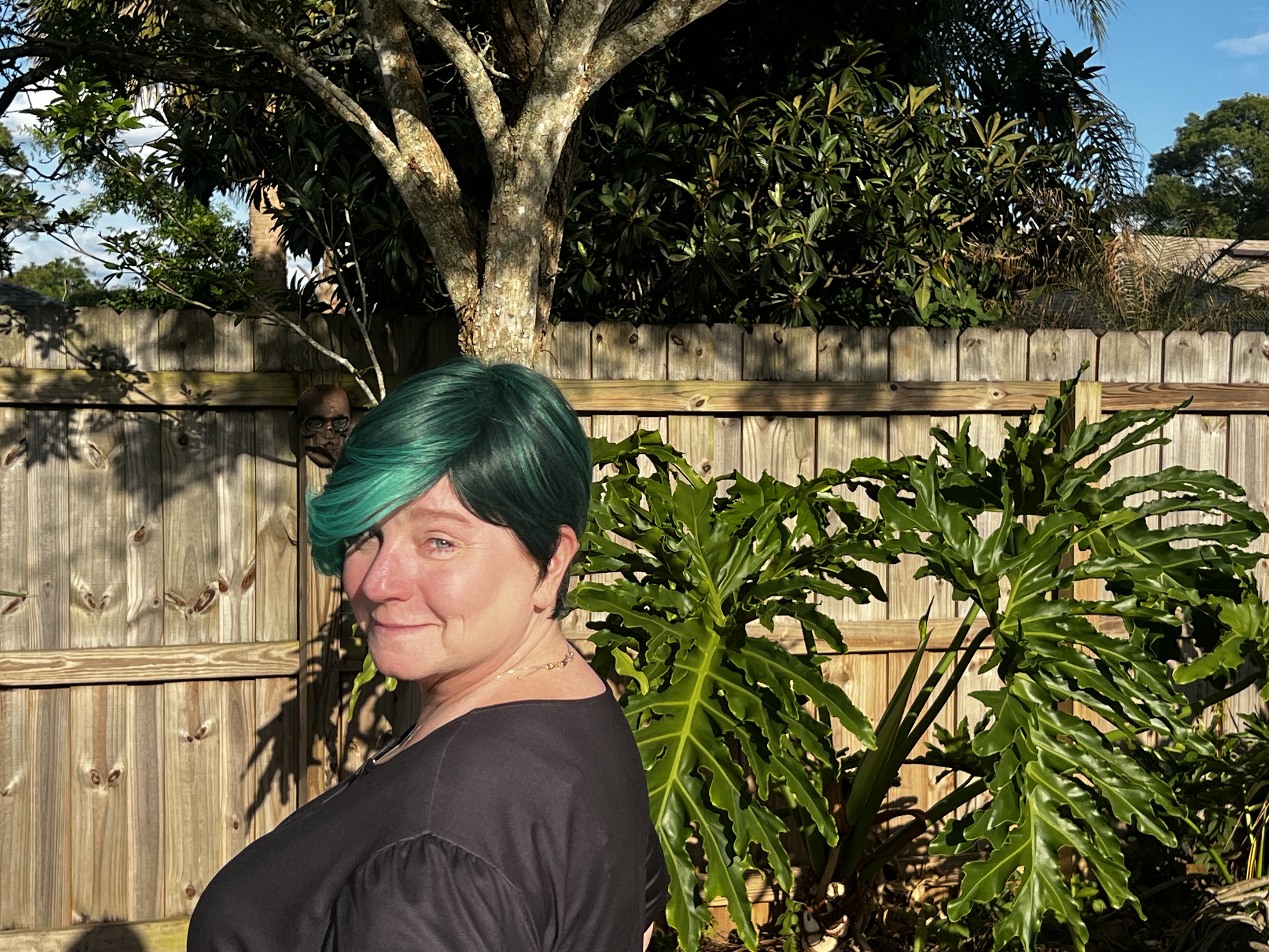 Green Ombre Pixie Side